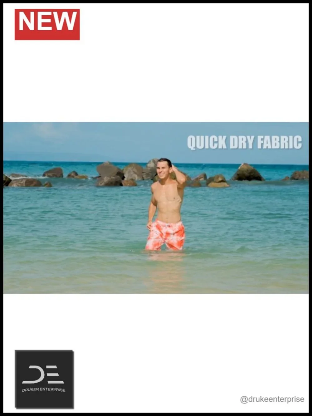 Men's Quick-Dry Swim Trunks with UPF 50+ Mesh Lining
